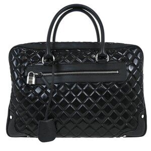 Chanel Black Patent Leather Duffle Handbag 194346